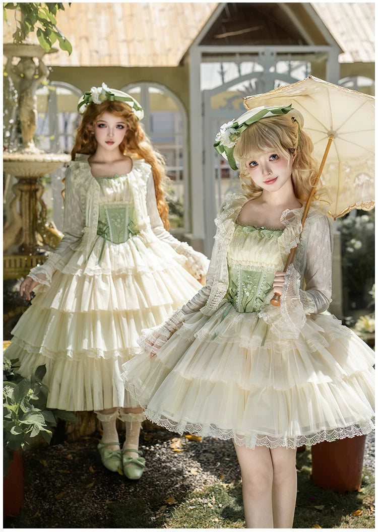 Lily of the Valley Whisper - Embroidered Classic Lolita Corset JSK Dress