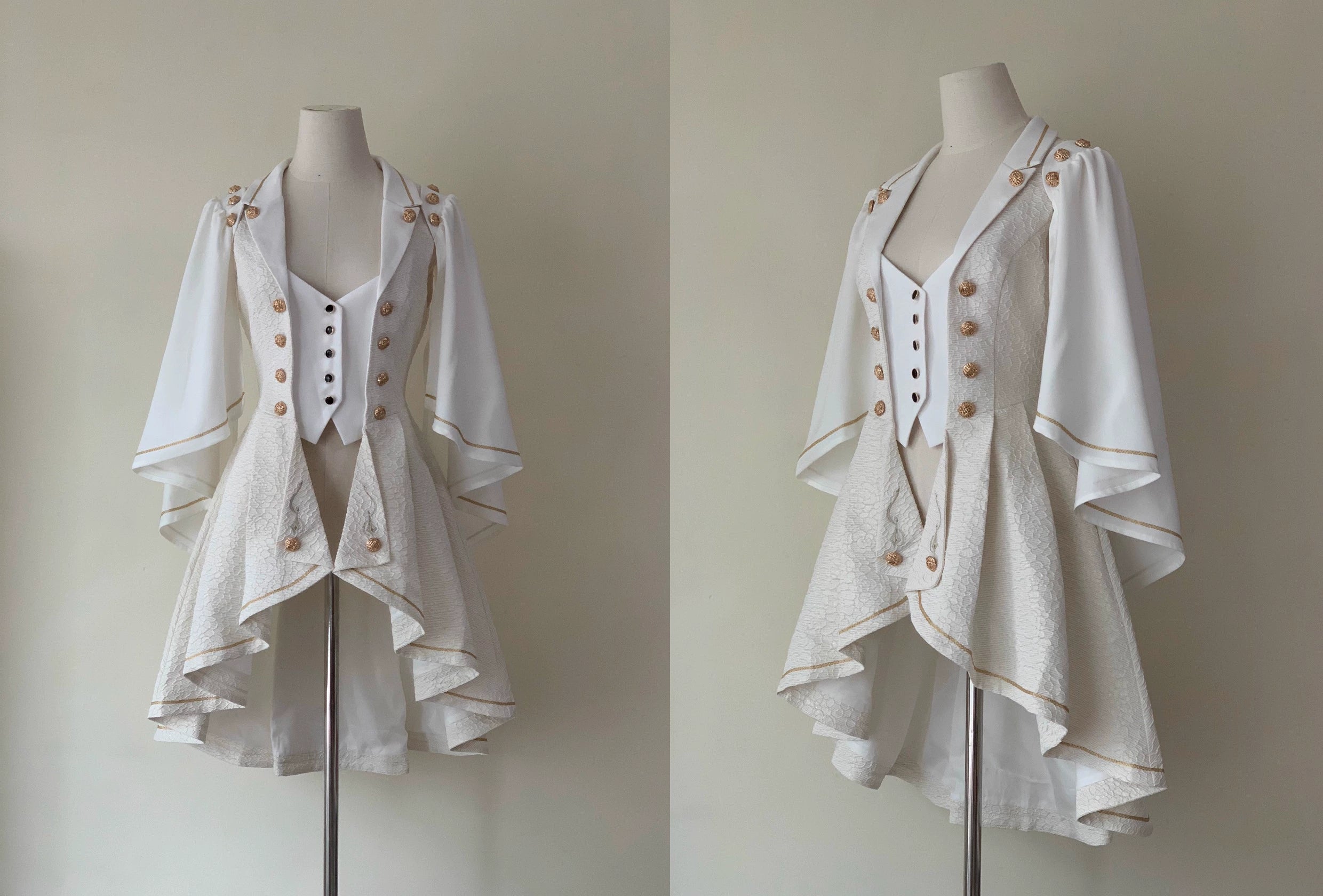 SilentMars~Fallen Moon Rule~Military Lolita Shirt Set Retro Knight Style Blouse 41196:687466