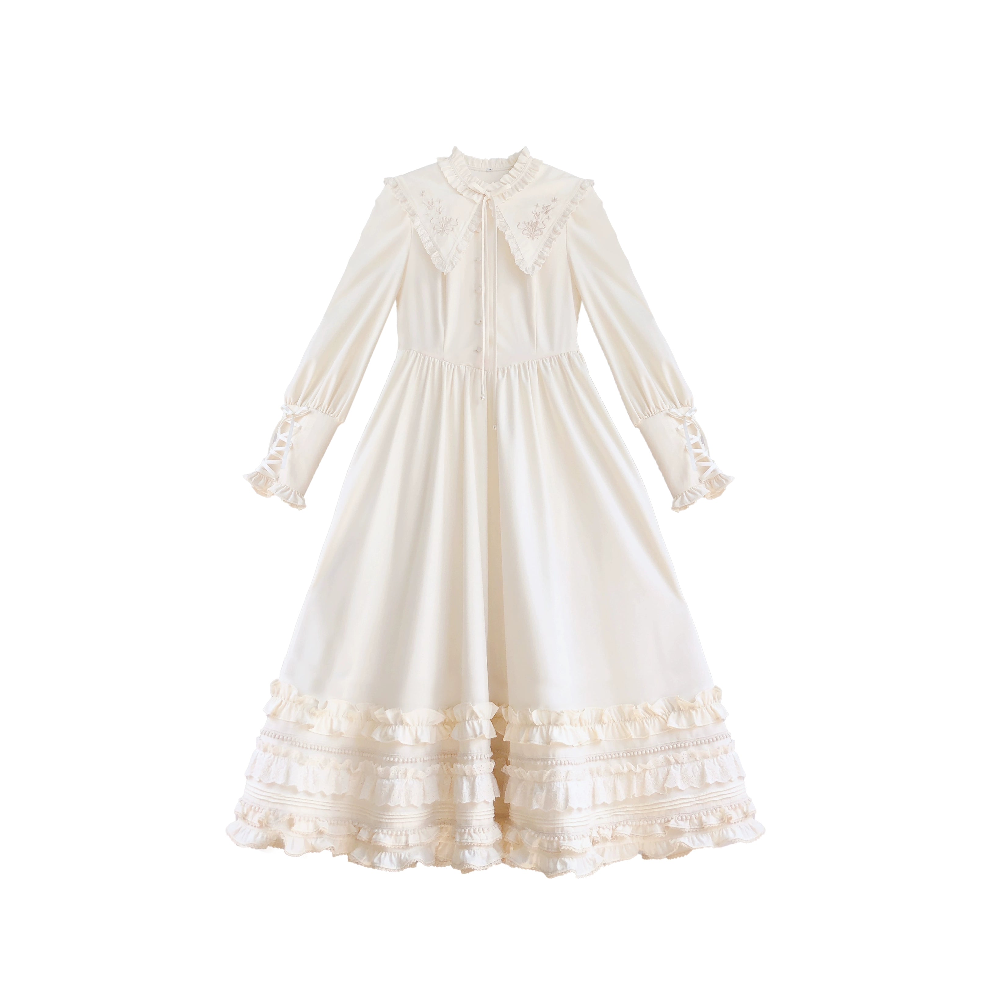 HuTaoMuJK - Wind Kiss Tulip - Classic Lolita OP Elegant Lolita Cardigan Apricot OP Only S