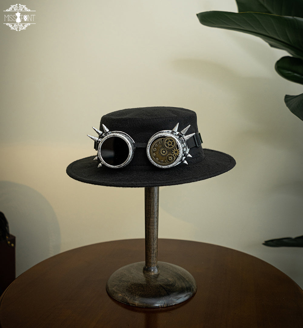 Miss Point - Demon Hunter's Diary - Lolita Accessories Hat KC Necklace Brooch Waistband Large black top hat