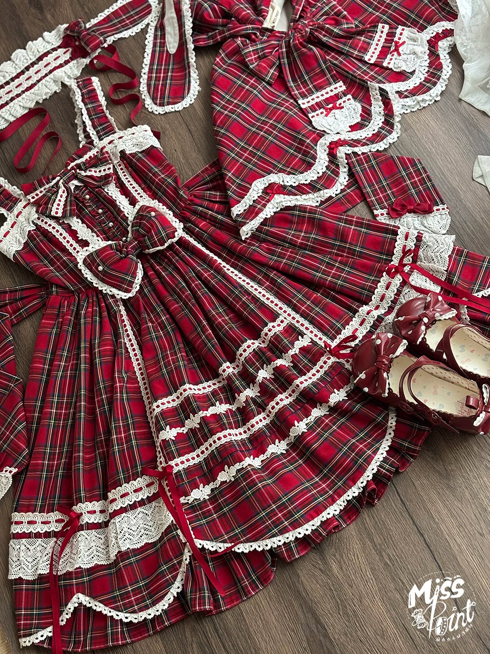 Plaid Petal Bunny - Old School Lolita Plaid JSK Dress, Side Pockets 44674:818447