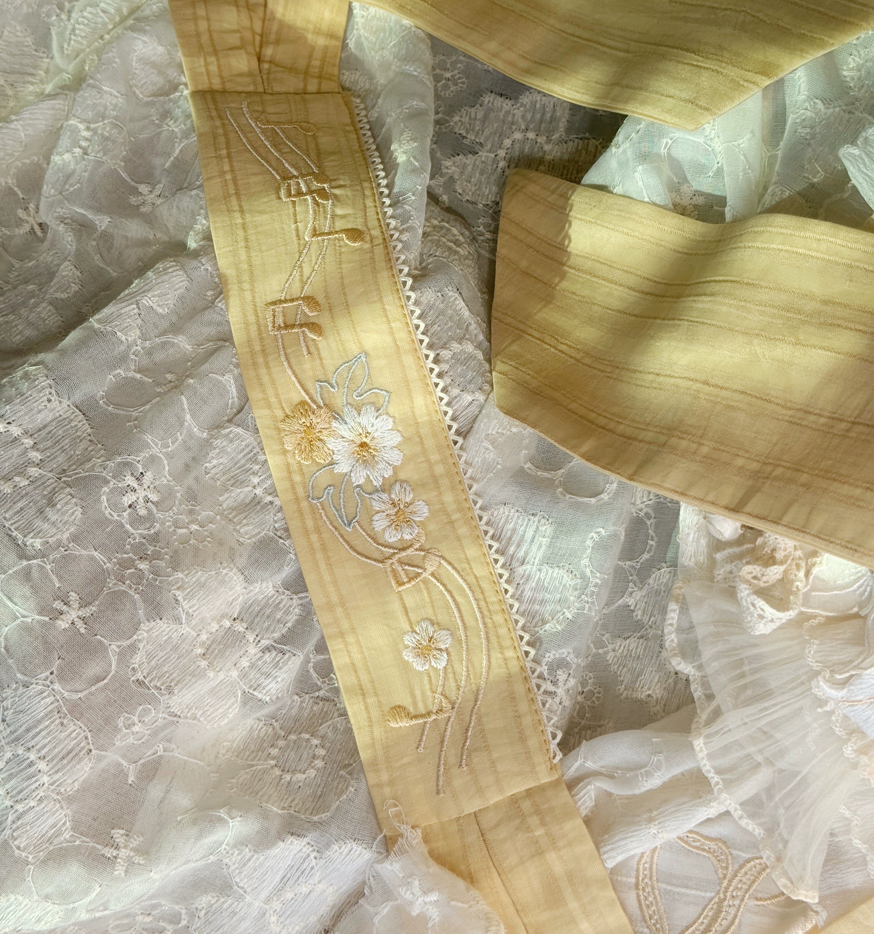 Moonlight Amber - Sunflower - Embroidered Country Lolita Dress, Tiered Skirt Single Wide Waist Tie XS