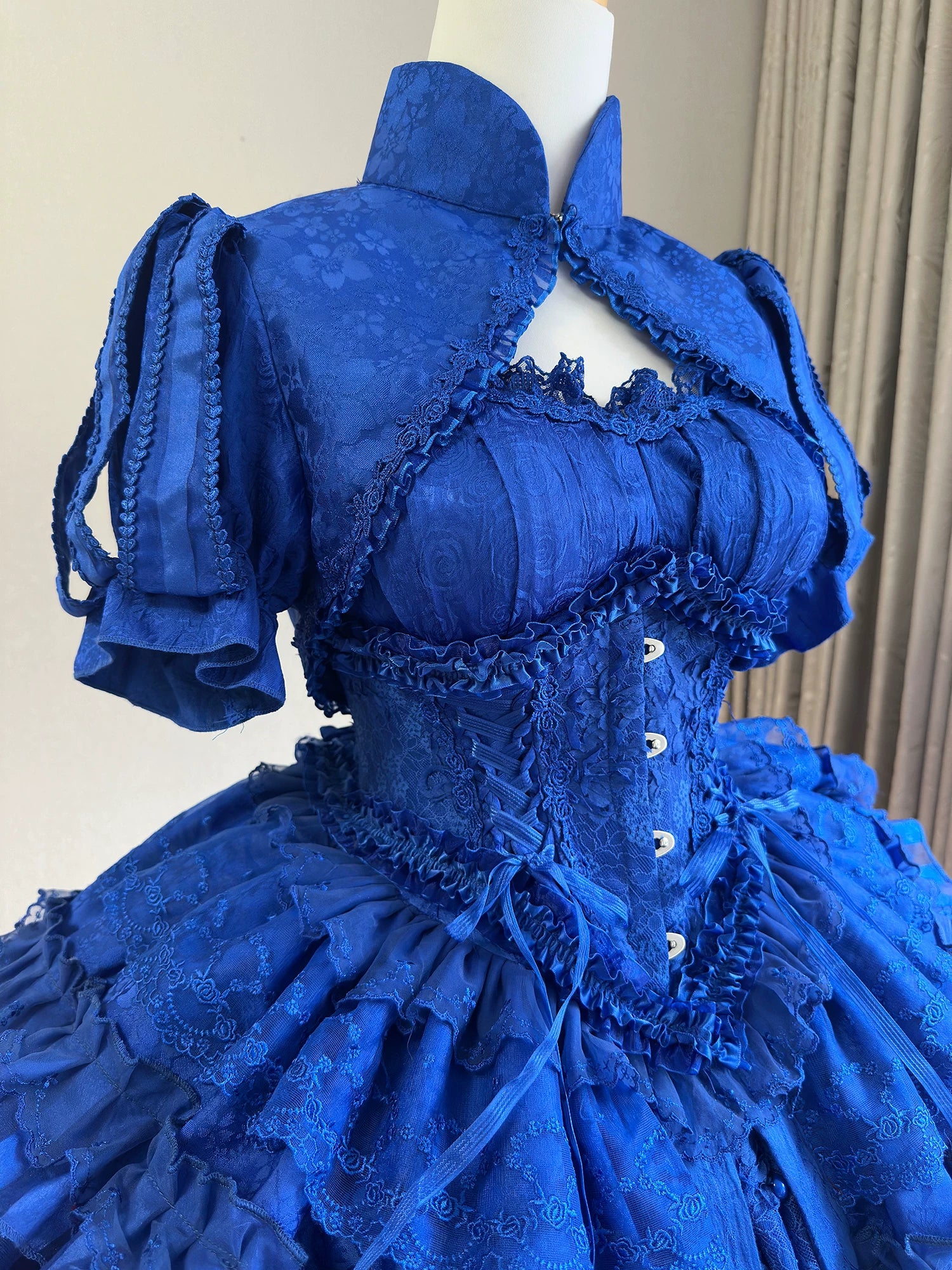 Caliburn - Gothic Lolita JSK Dress, Bolero Set with Detachable Sleeves 44787:822118