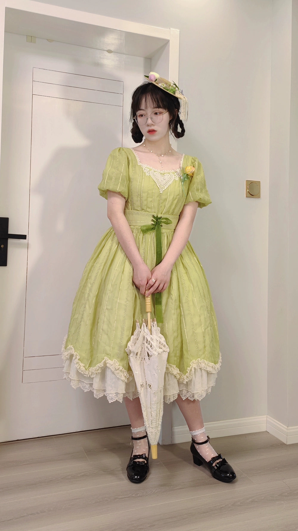 Miss Point~Tulip~Classic Lolita OP Dress Short Sleeve Dress Multicolors 19622:405528