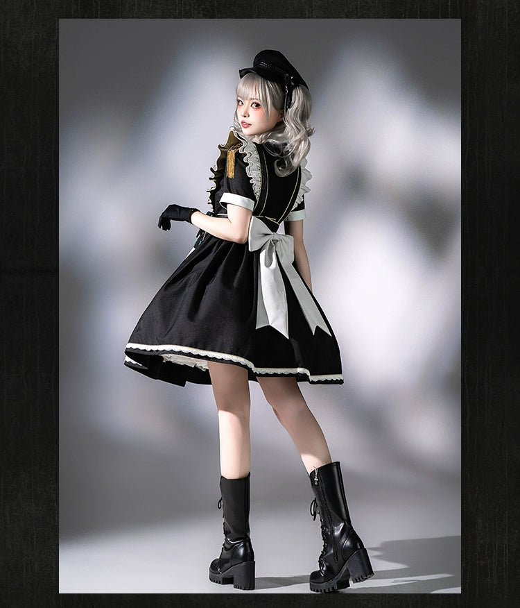 Forest Fluorescent Carps - Girl's Weapon - Military-Inspired Maid Lolita OP Suit