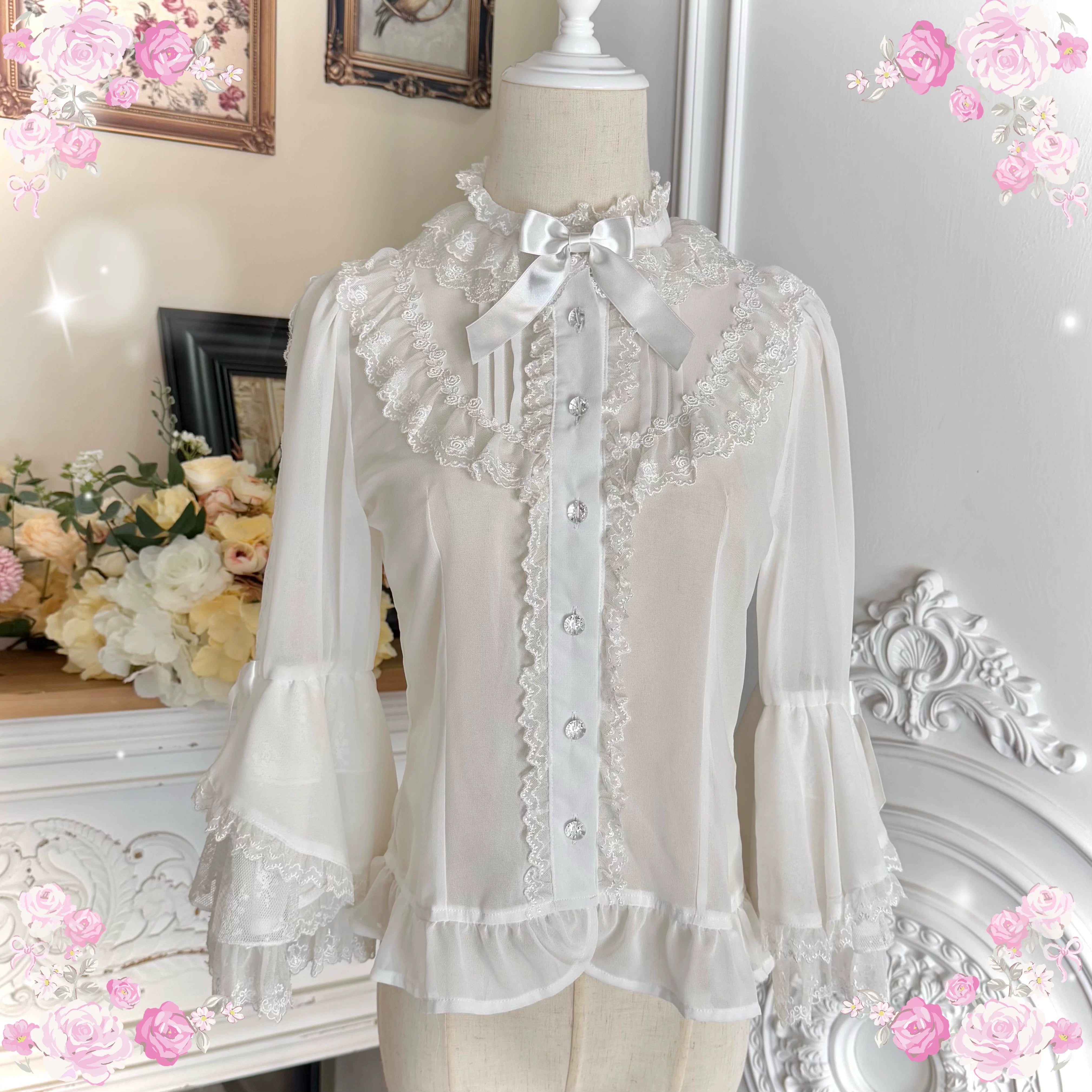 Summer 2026 - Old School Lolita Floral Printed JSK Dress with Ribbon Bows (L M S XL) 45521:851906