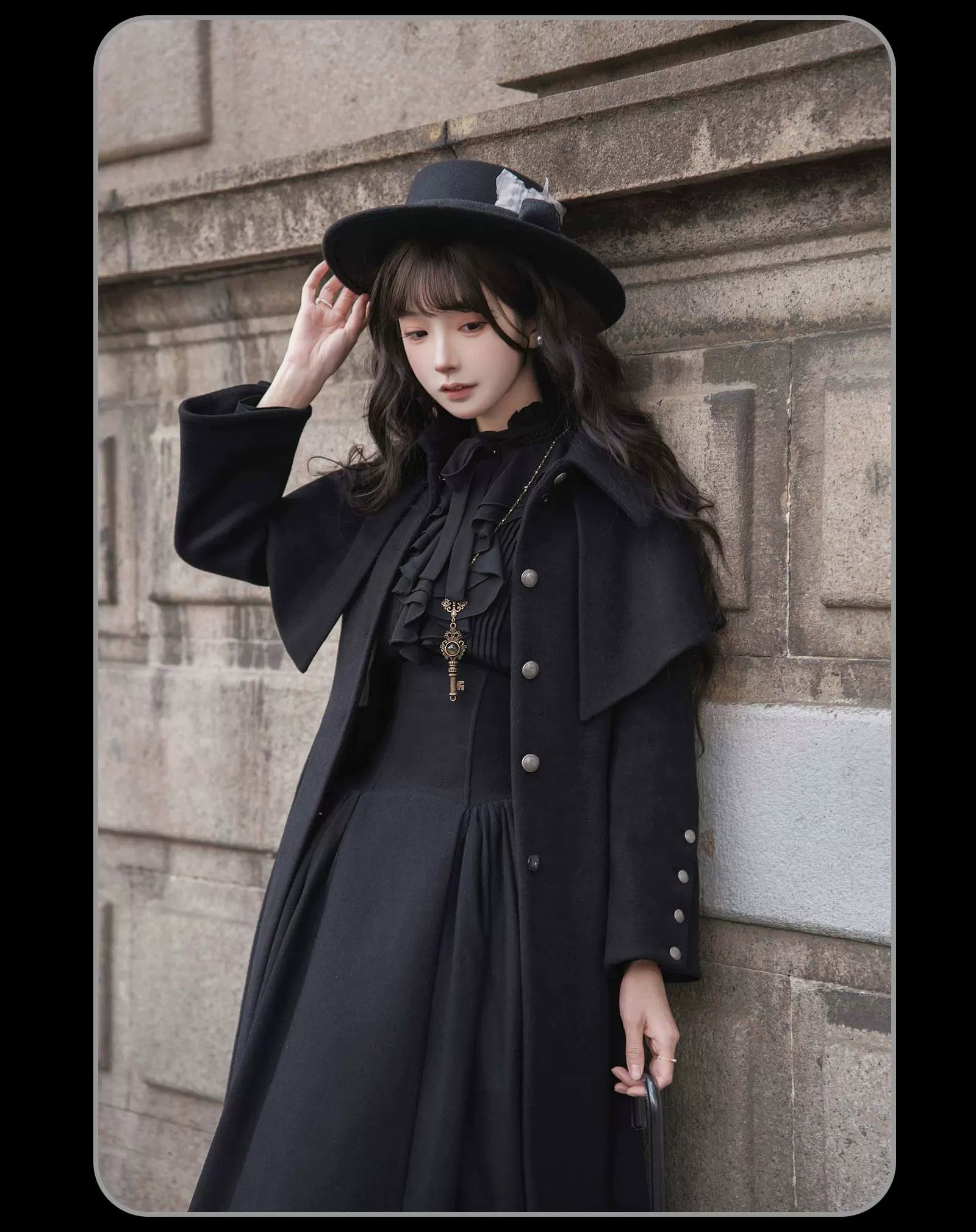 The Seventh Tenet - Classic Lolita Wool SK Set, Detachable Cape