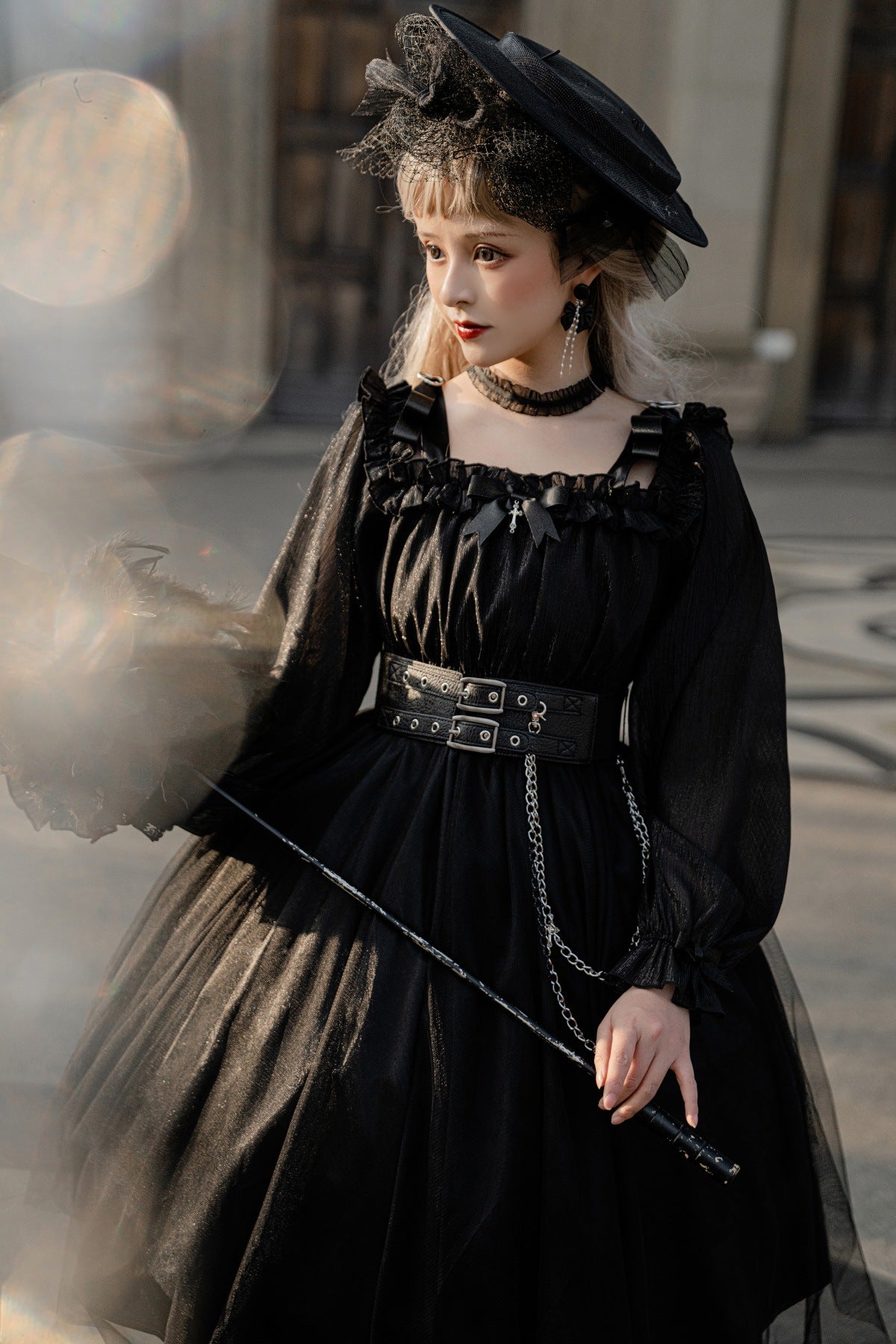 Cornfield Lolita~The Girl Assassin~Halloween Gothic Lolita Irregularly Hemline Dress 11476:180106