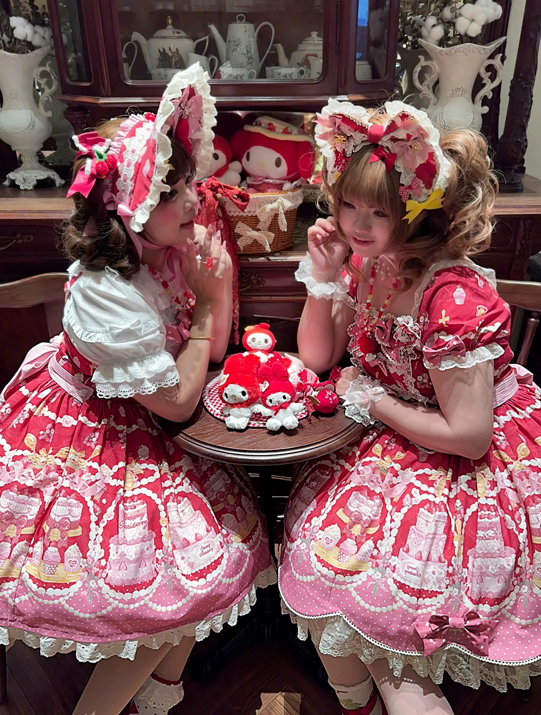 Strawberry Ode - Plus Size Sweet Lolita OP & JSK Dress, Cream Cake Print 45892:867000