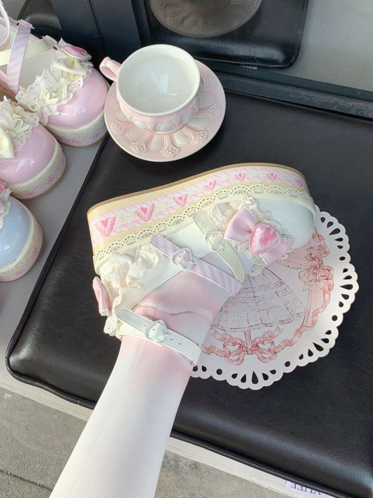 Aimee - Strawberry Limited - Sweet Lolita Platform Shoes Girlish Shoes 40588:668508