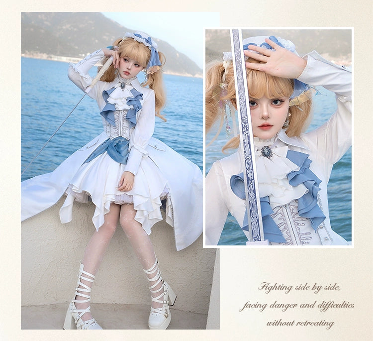 Forest Fluorescent Carps~Crumbling Skeleton~Ouji Lolita Vest Fishbone Embroidery Prince Pants Suits 37058:546608