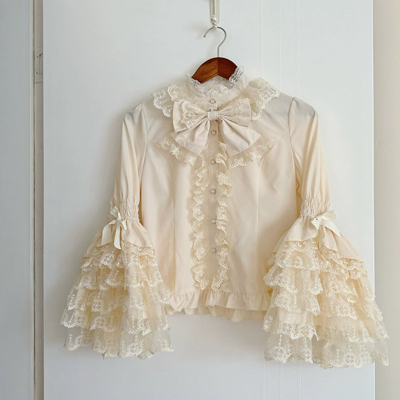 Hanguliang - Love and Heart Palpitations - Wedding Lolita JSK, Bridal Lolita Dress S Apricot blouse only