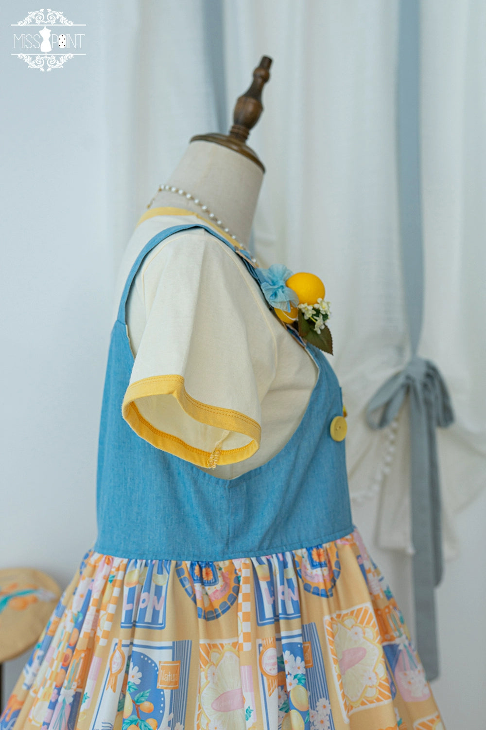 Miss Point~Daisy Lemon~Kawaii Lolita Lemon Print JSK Customized 21508:310728