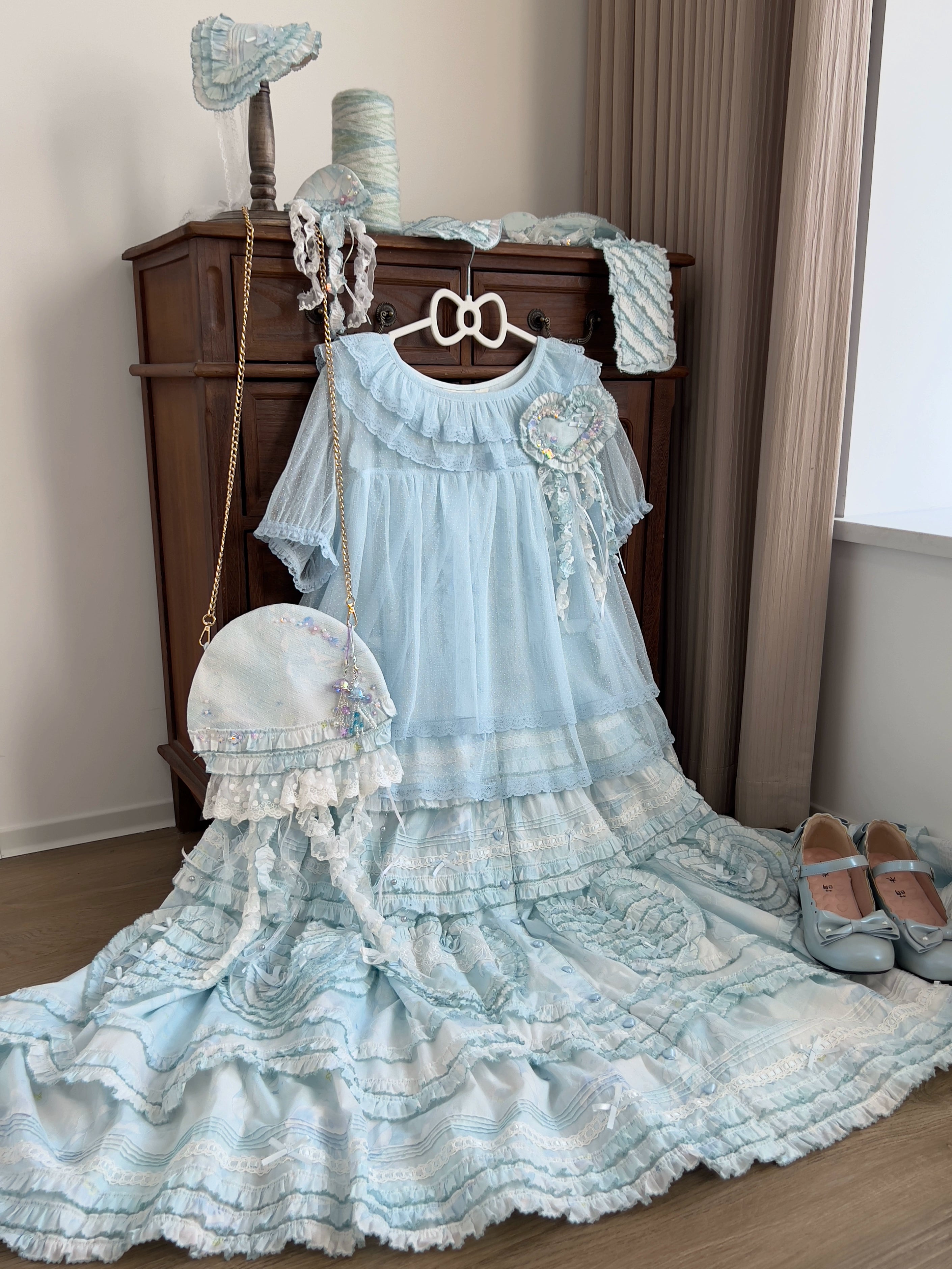 MIST - Endless Summer - Plus Size Sweet Lolita Blouse, Dotted Tulle