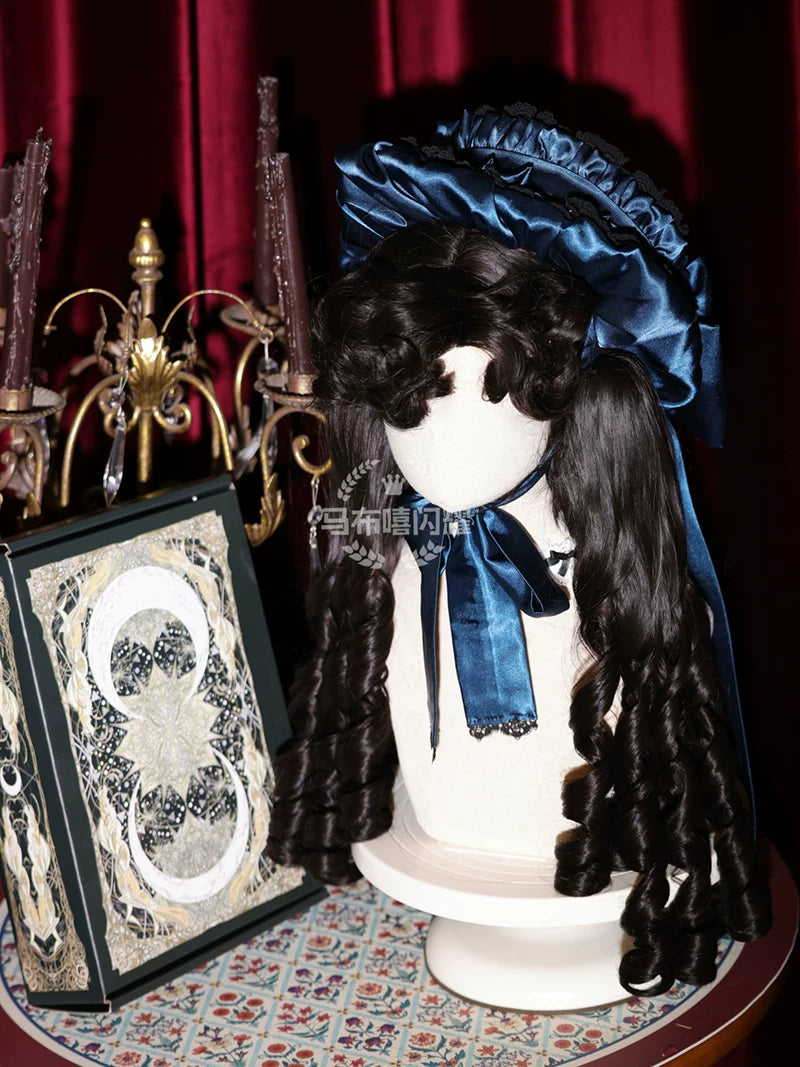 Retro Lolita Roman Roll Wig, Detachable Ponytails