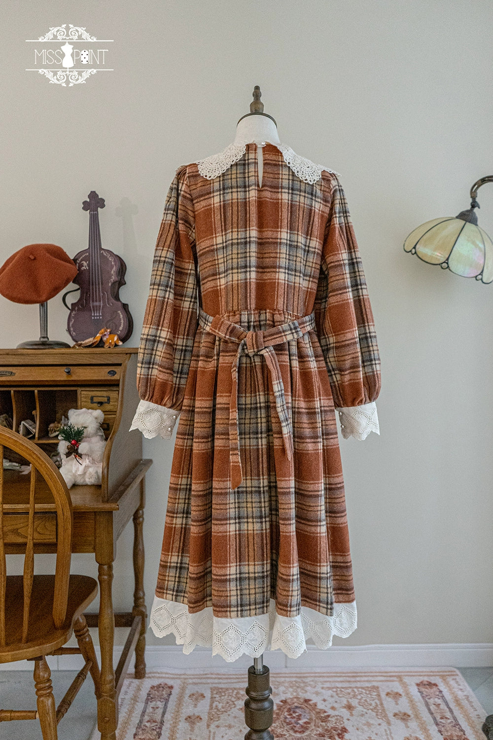 (BFM)Miss Point~Fat Fox in the Forest~Customized Lolita OP Dress Plaid Loose Daily Dress 37590:562888