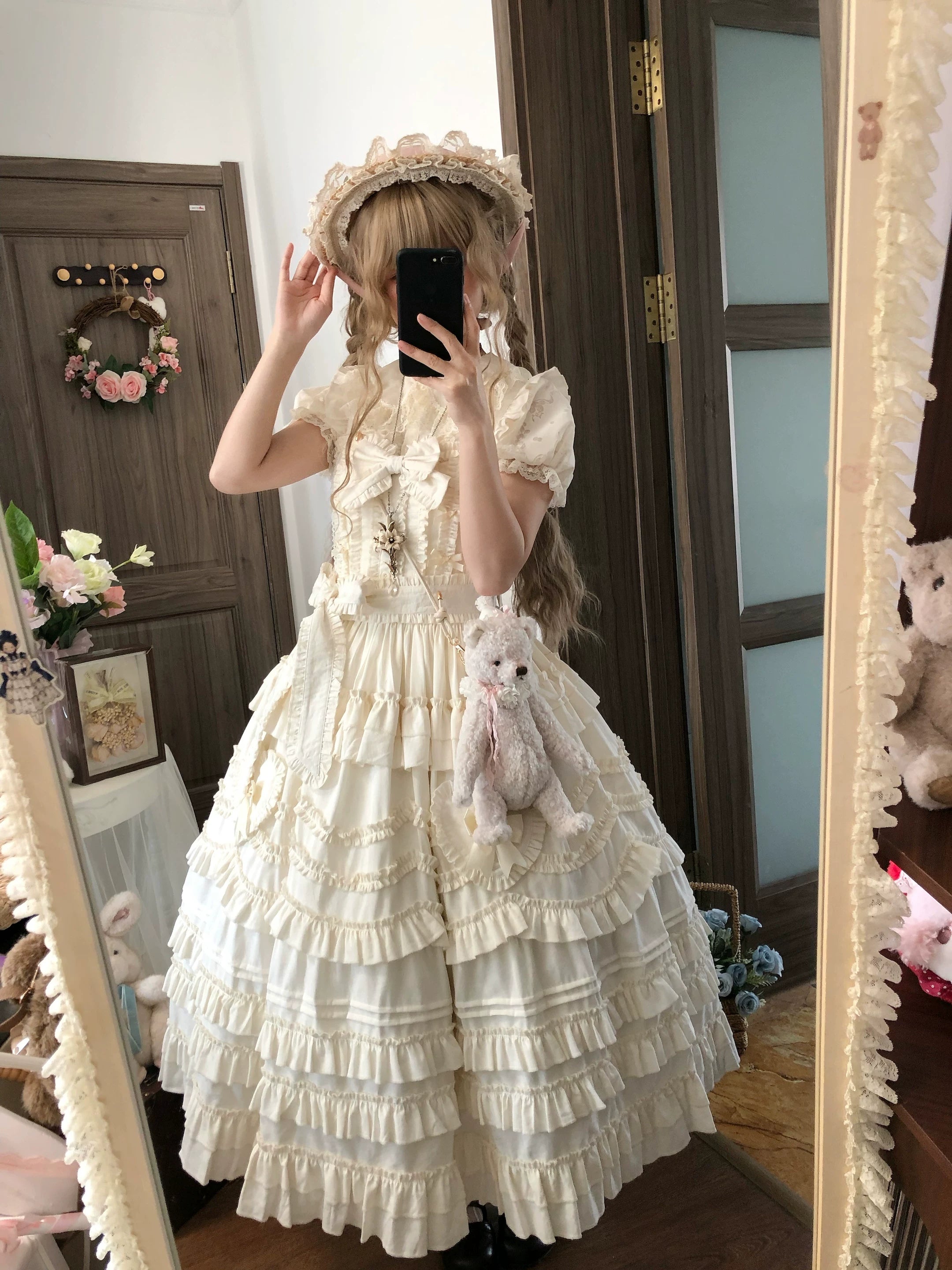 Loveheart - Solid Classic Lolita JSK Dress, Tiered Hem 44486:810040