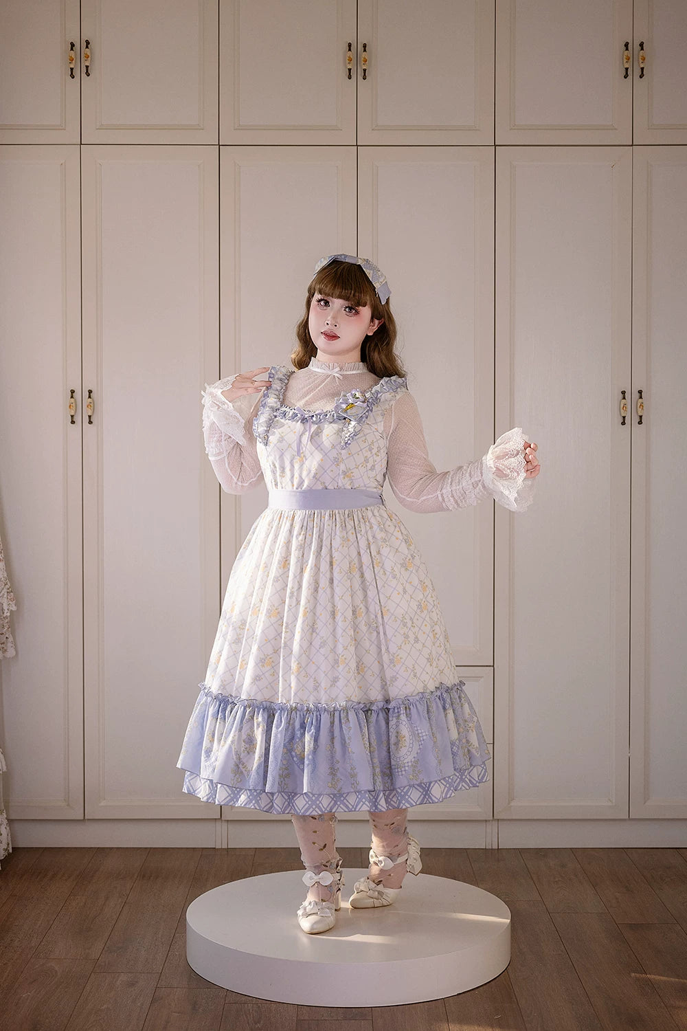 Patchwork Garden 2.0 - Classic Lolita Floral Print JSK Dress, Side Pockets