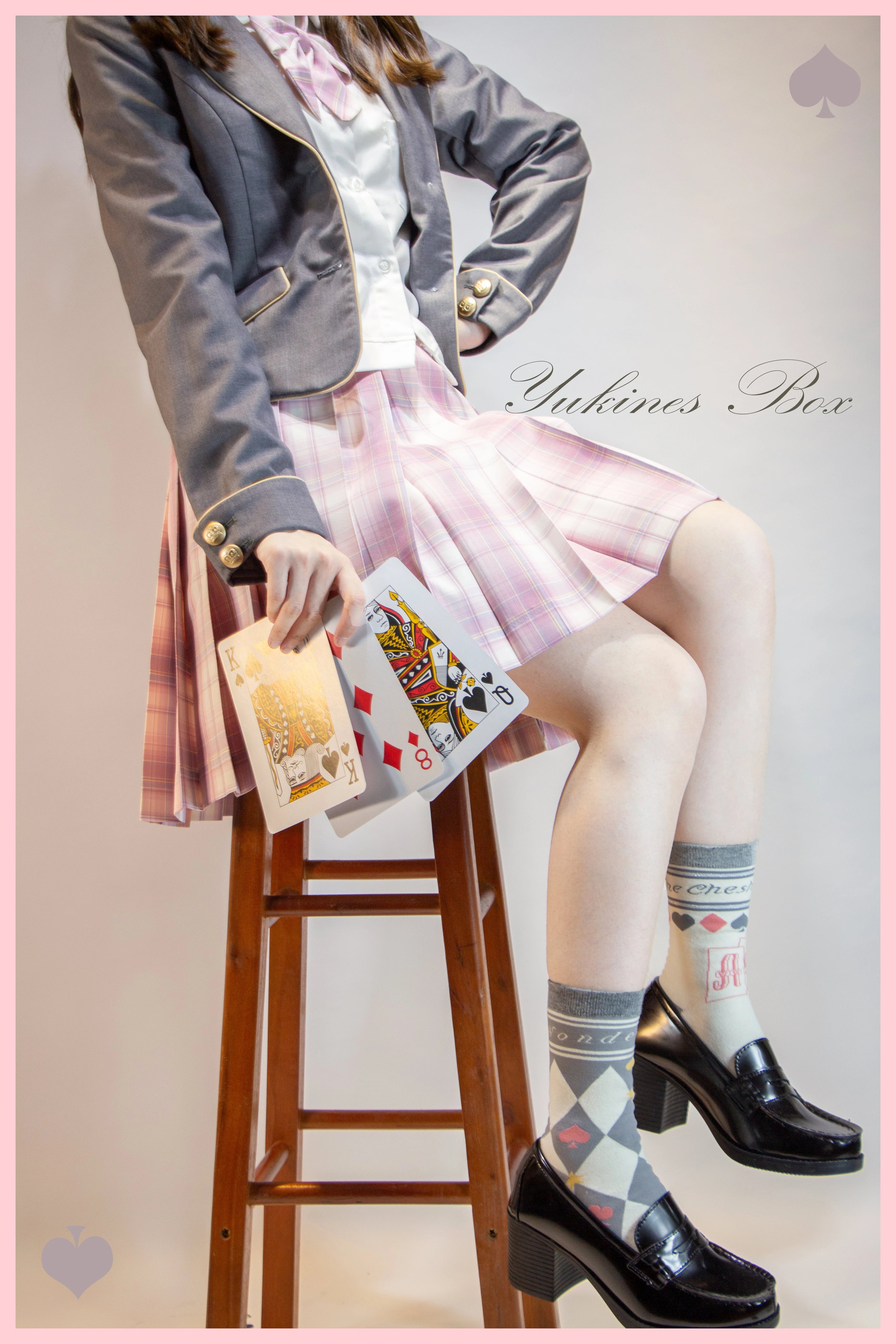 Yukines Box~Daily Lolita Cotton Asymmetric Print Socks 22174:324210