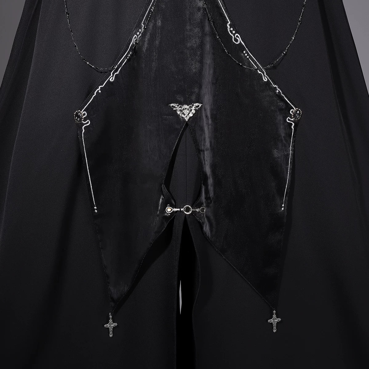 Hidden Crow - Ouji Lolita Cloak & Pants Suit, Silver-Thread Embroidery 46041:873235