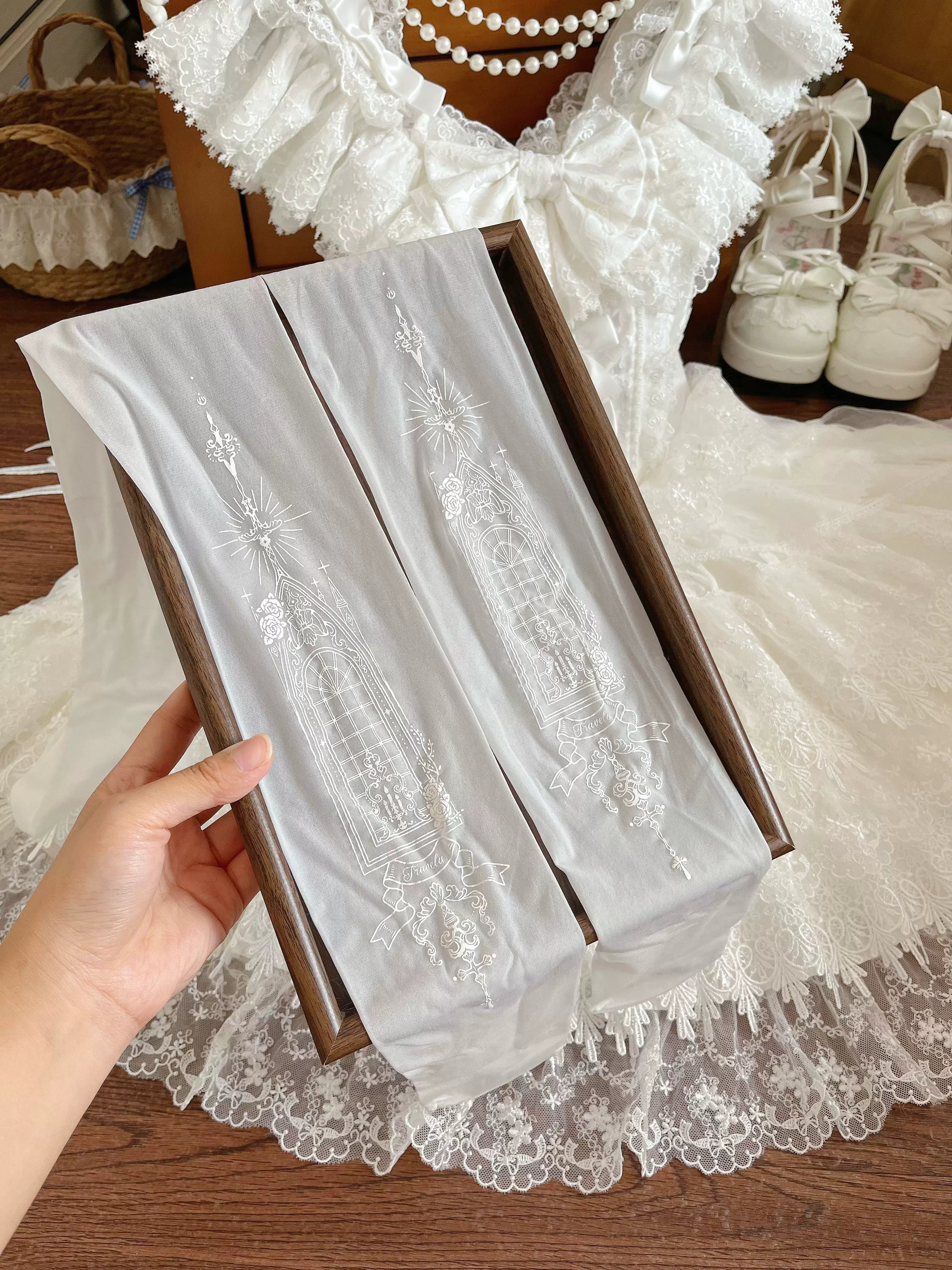 12D Gothic Lolita Cathedral Window Printed Pantyhose 45757:861124