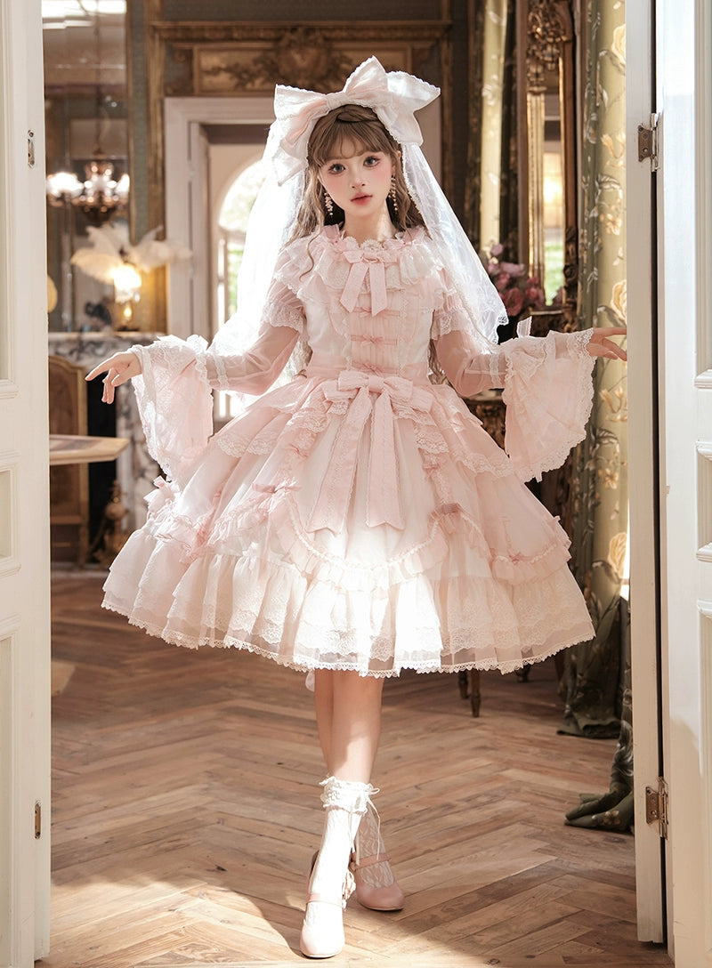 Mewroco - Candy Flavor - Gorgeous Sweet Lolita Dress, Lace & Petal Hem 43711:783667