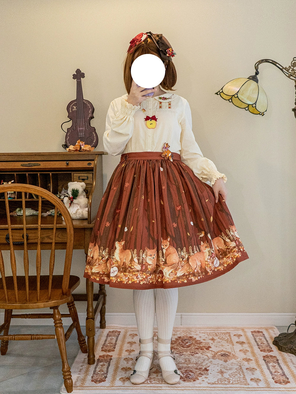 Miss Point - Fat Fox in the Forest - Elegant Lolita Skirt Detachable Chest Guard SK
