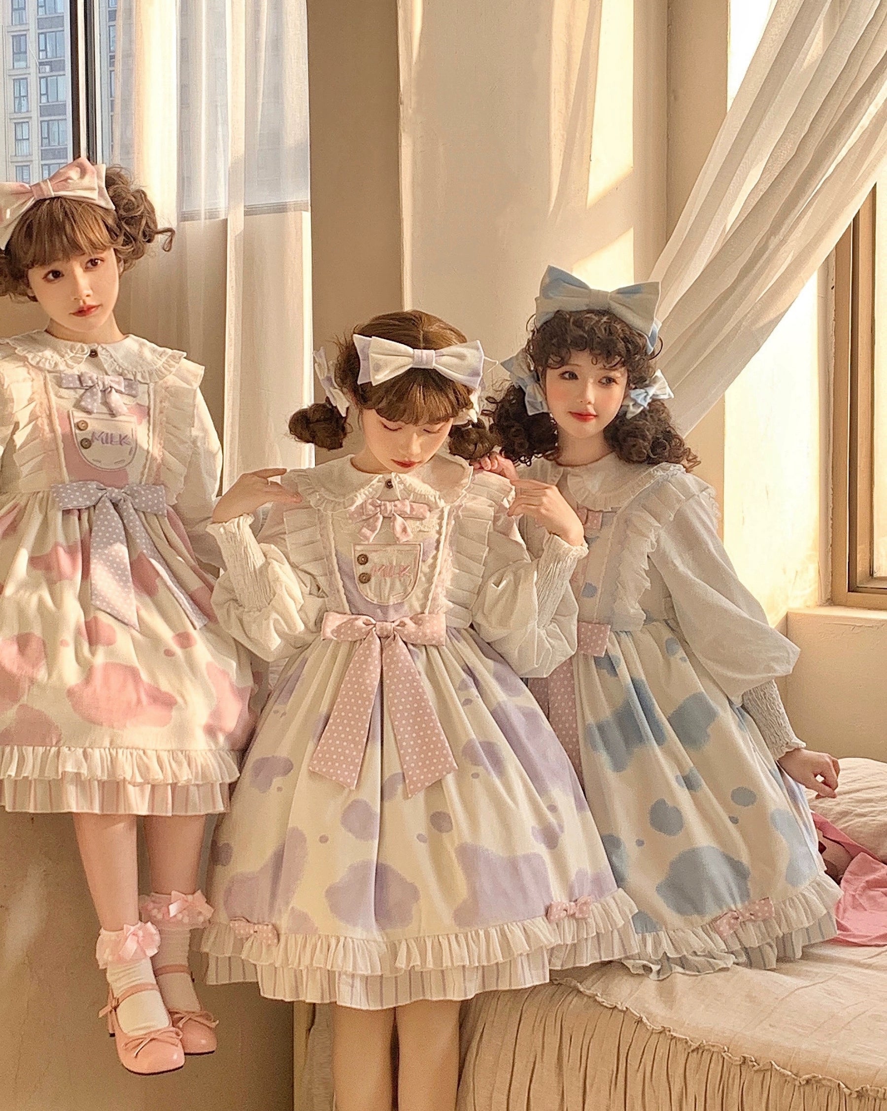 Polaris Lolita - Milky Dango - Cow Spot Kawaii Lolita JSK, Side Pockets 44304:803803