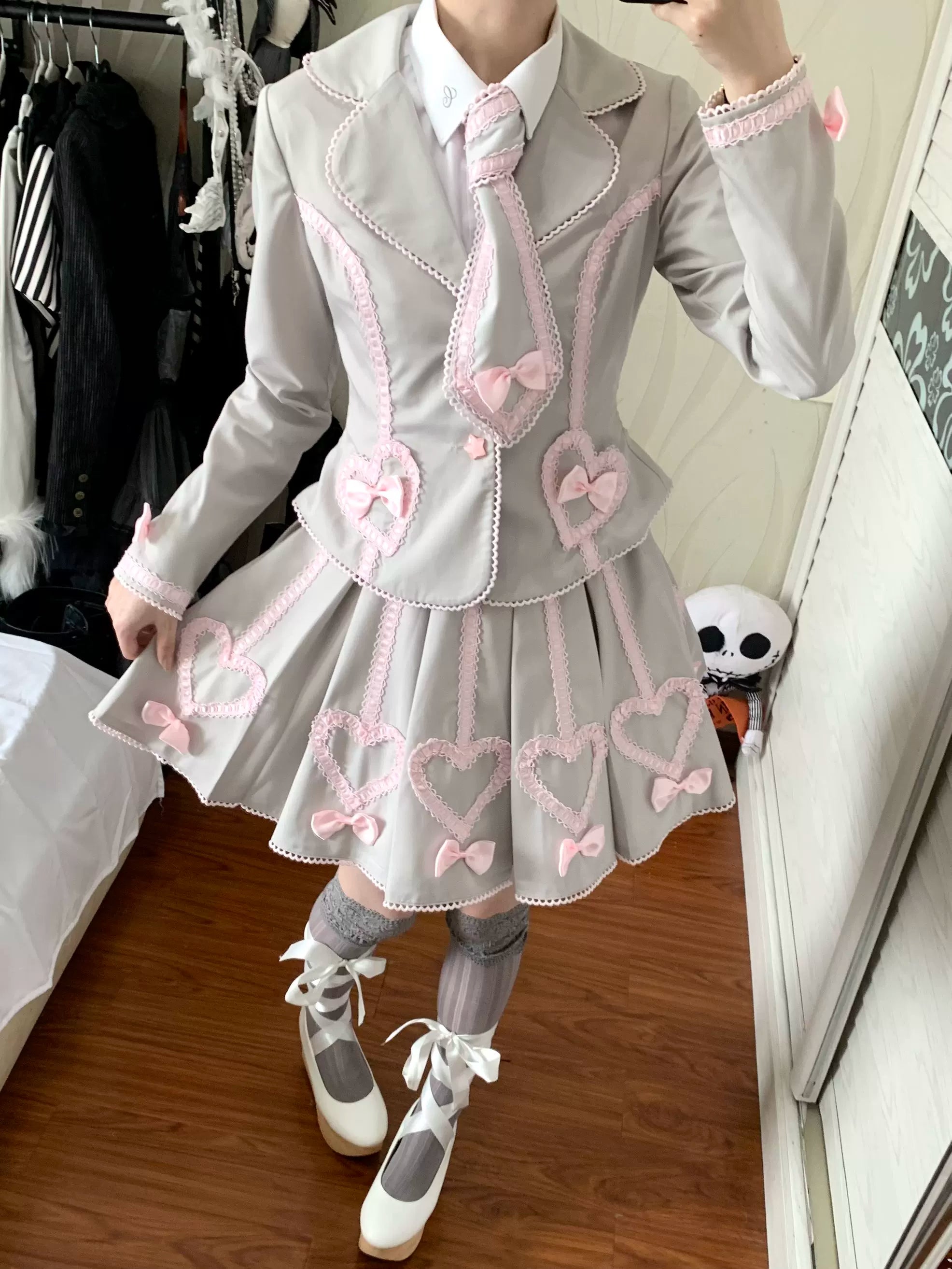 Promise After Class - Old School Lolita Fitted Blazer & Pleated Skirt Set 45492:849816