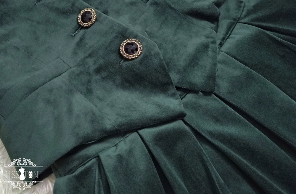 Miss Point~Rose Doll~Retro Lolita Vest Velvet Lolita Waistcoat 32516:392278