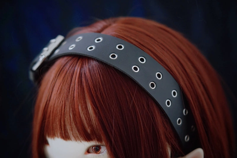 Strange Sugar~Gothic Lolita KC Faux Leather Punk Lolita Hair Accessories 36648:533412