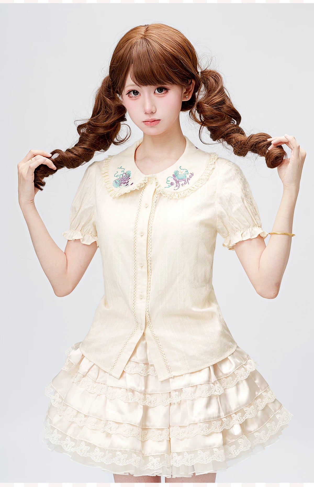 Abundant Tea Time - Kawaii Lolita Blouse, Cotton & Embroidery