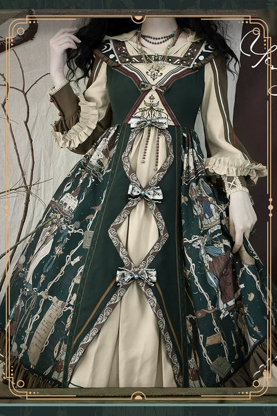YingLuoFu~Tarot~Elegant Lolita Dress Classicl Court Style Lolita OP Salopette   