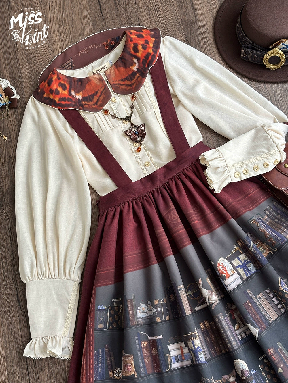 Miss Point - German Bookshelf - Classic Lolita SK, Detachable Suspenders 44026:791886