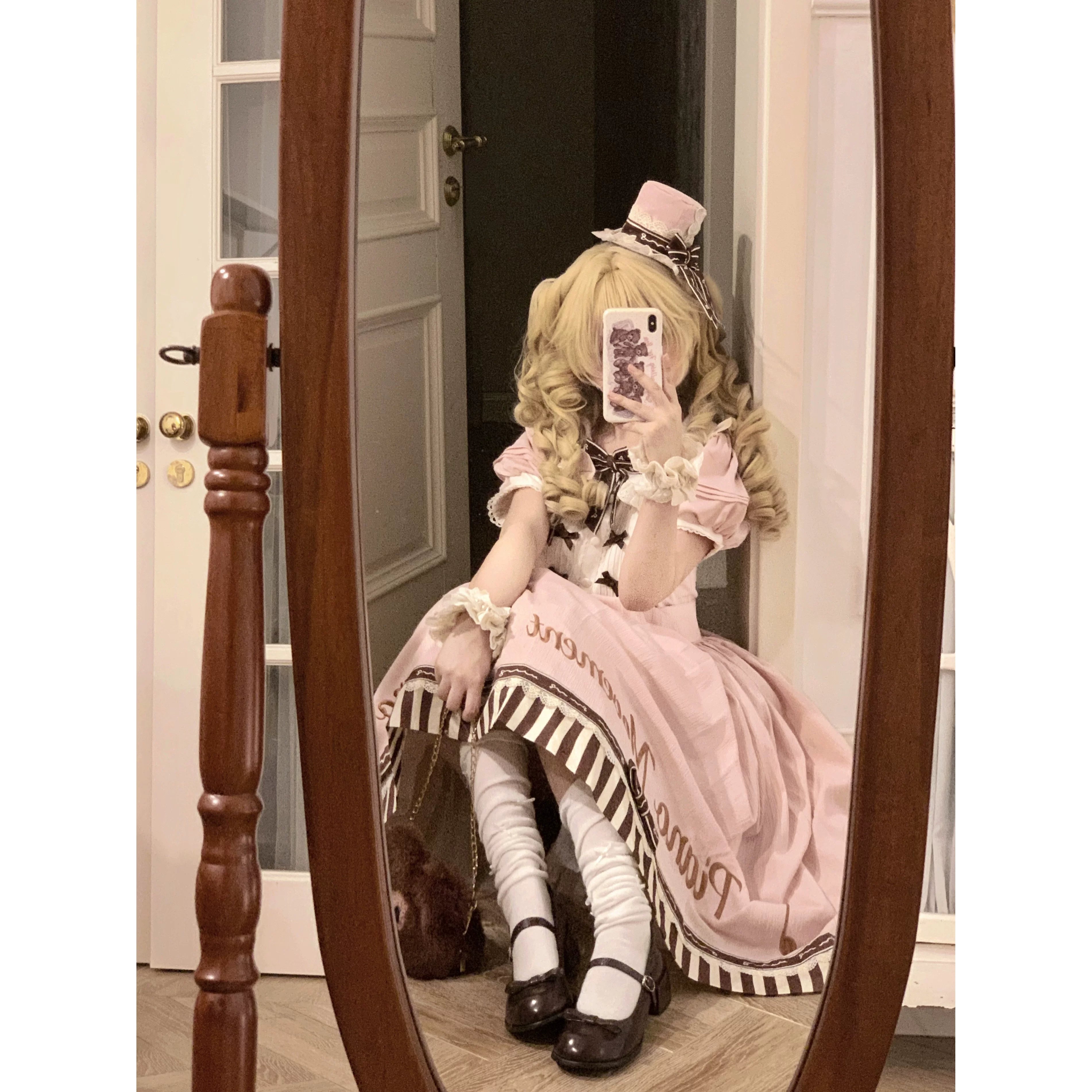 Birdsong Melody - Piano-themed Old School Lolita OP Dress, Side Pockets 45818:863226