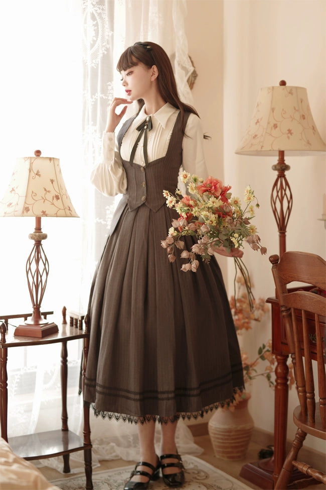 Forest Song - Griffin's Appointment - Vintage Lolita Shirt Pointed Collar