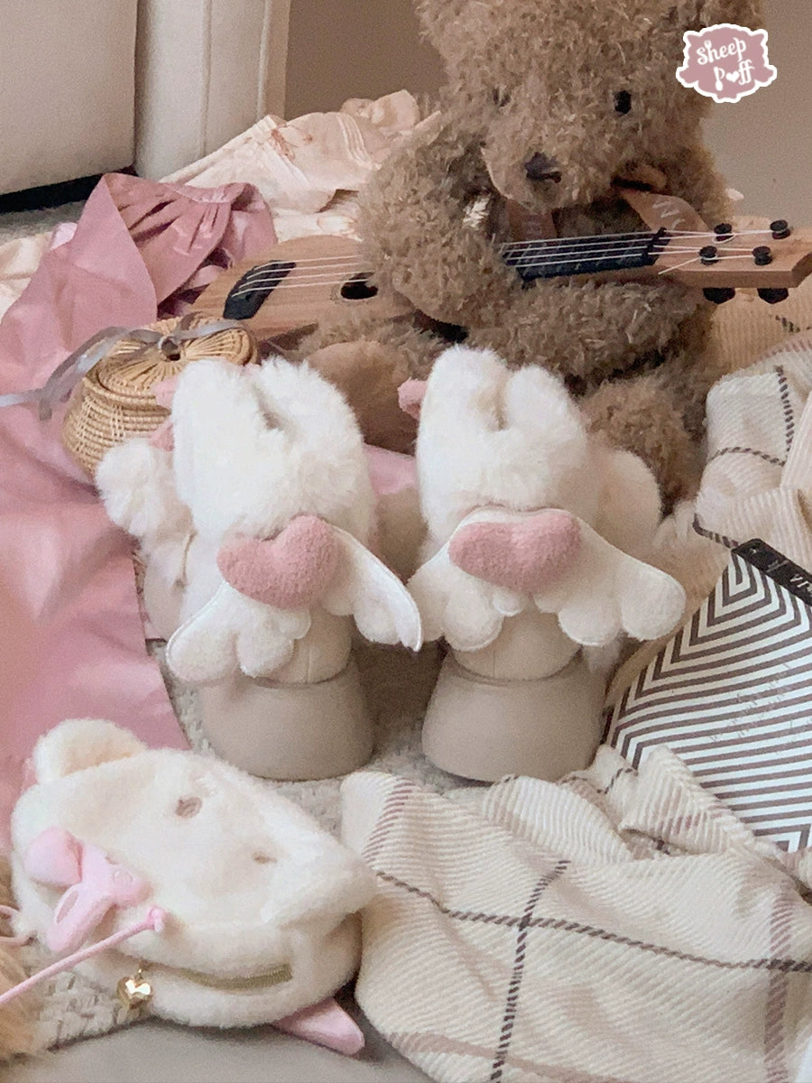 Sheep Puff - Fluffy Qubi - Winter Lolita Shoes Sweet Warm Snow Boots with Plush