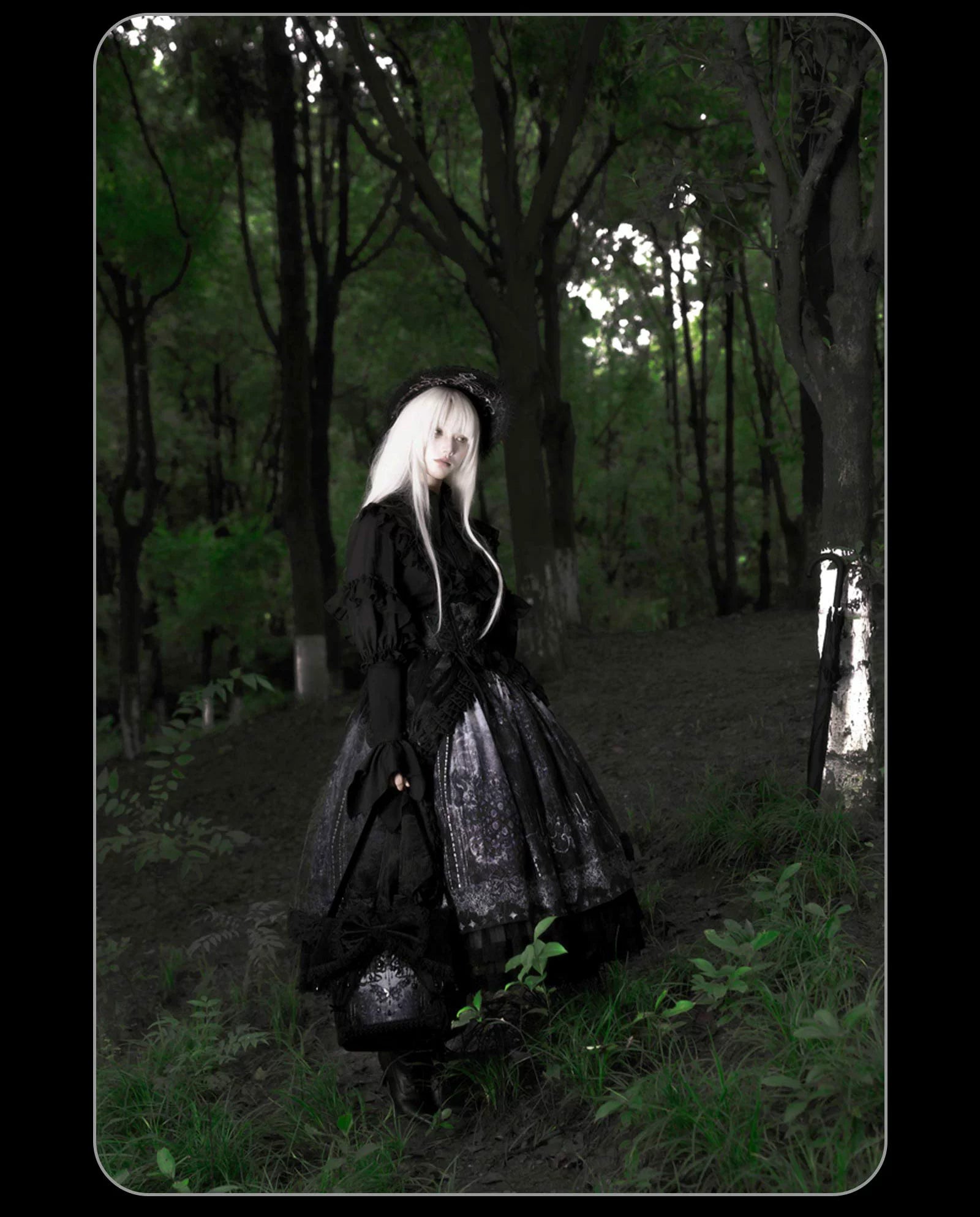 Bone-Eroded Butterfly - Gothic Lolita JSK & SK Set 44051:793331