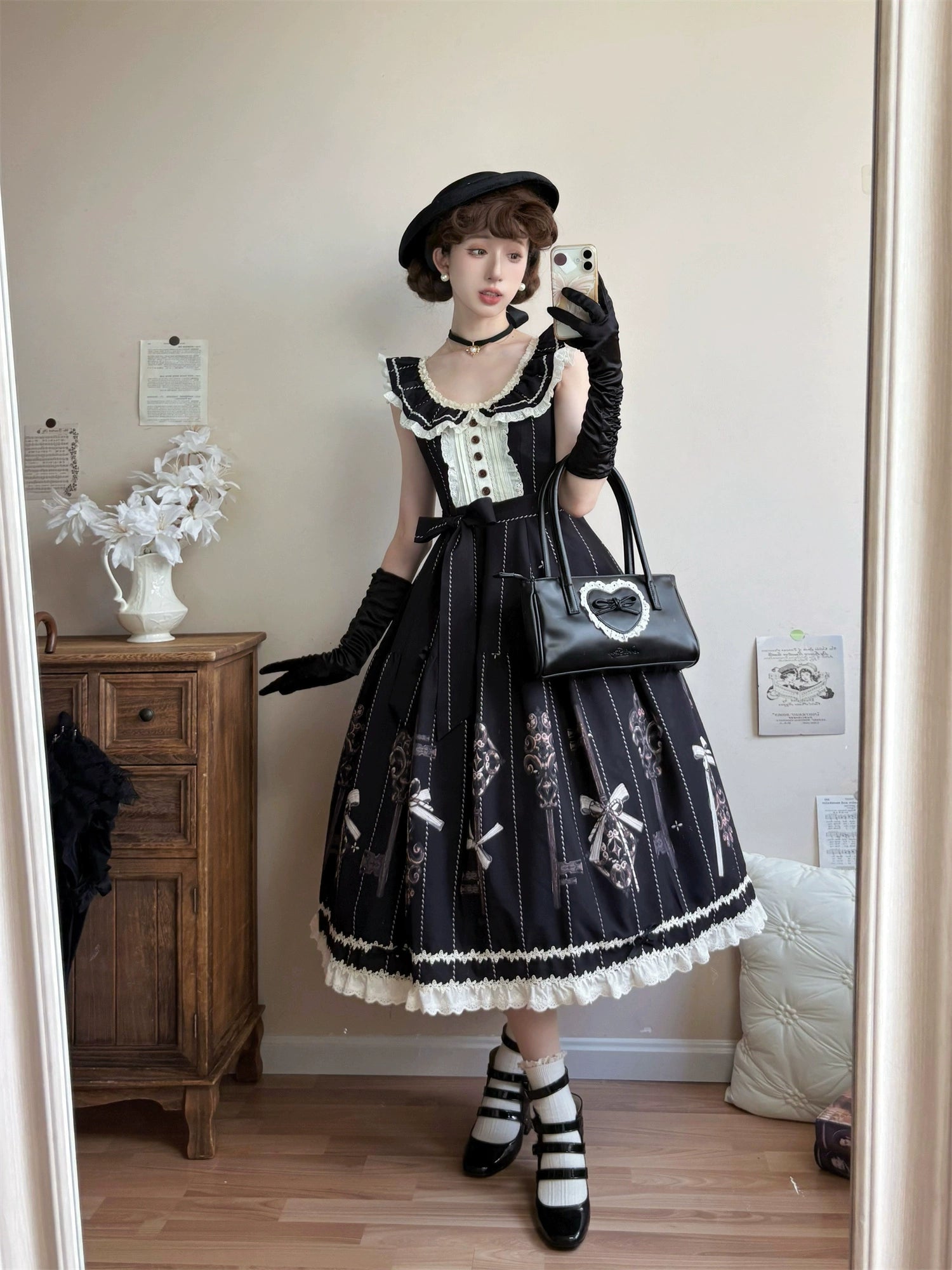 Uncle's Workshop - Secret Key - Classic Lolita Dress Suit, Key Print (L M S) 43925:790935