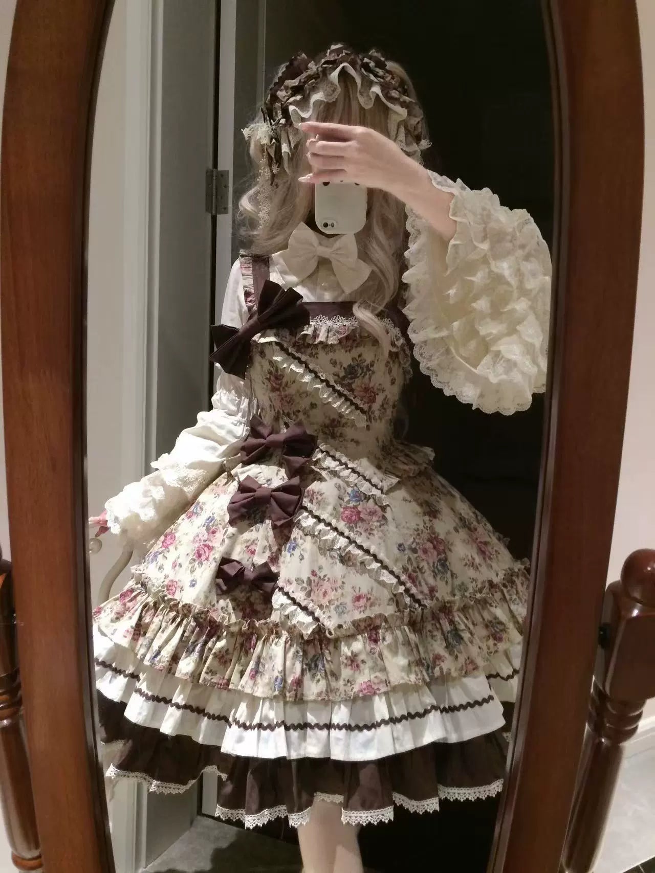 Alice in the Mirror - Albion Reverie - Floral Printed Old School Lolita JSK, Bust-Supporting Dress 44299:802502