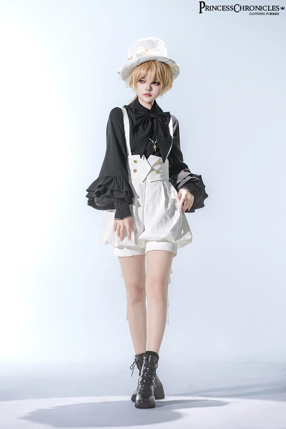 Doll - Ouji Lolita Pink Blouse & White Shorts