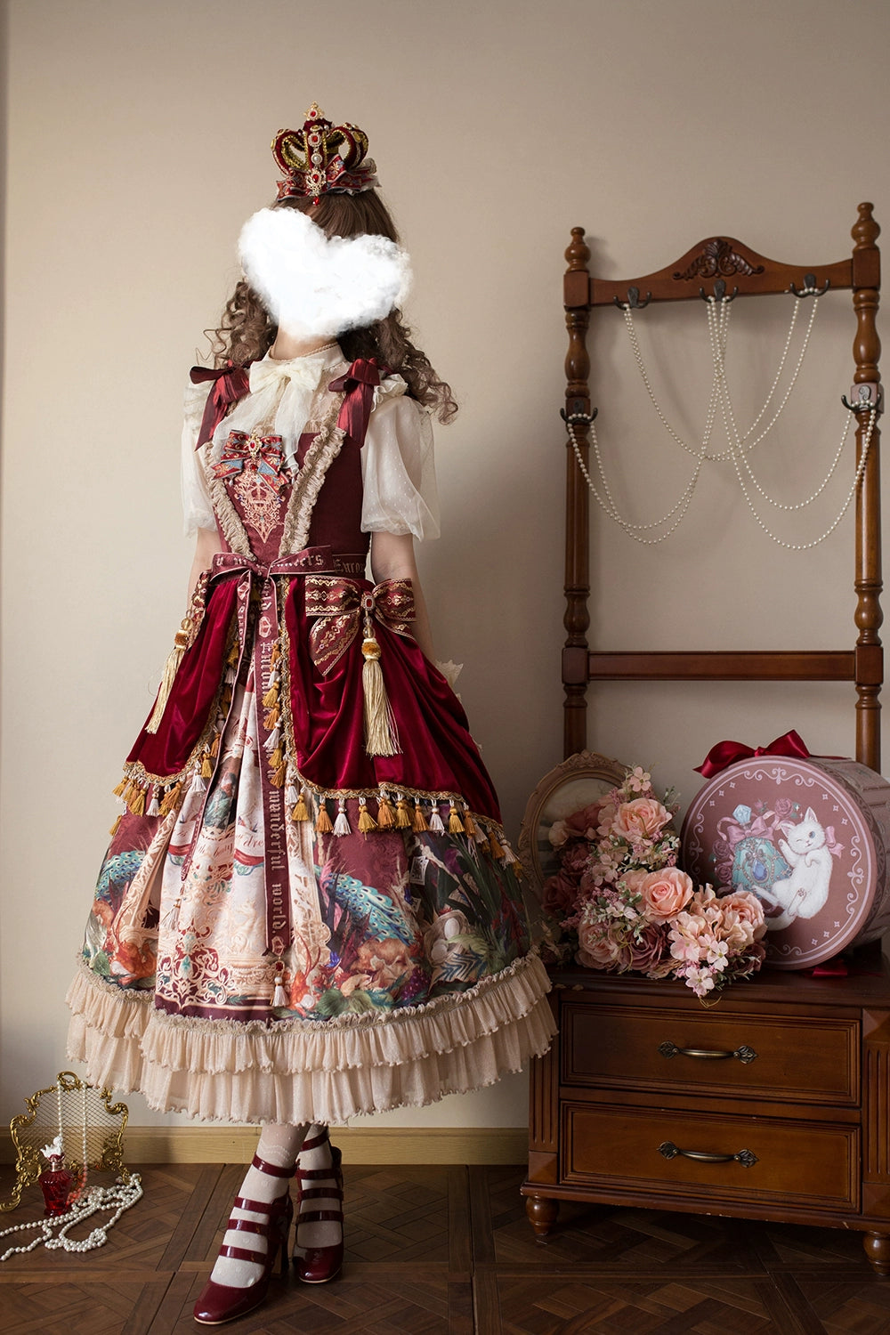 Miss Point~Kaleidoscope~Retro Lolita Dress Oil Painting Print JSK Dress Customized 35394:488256