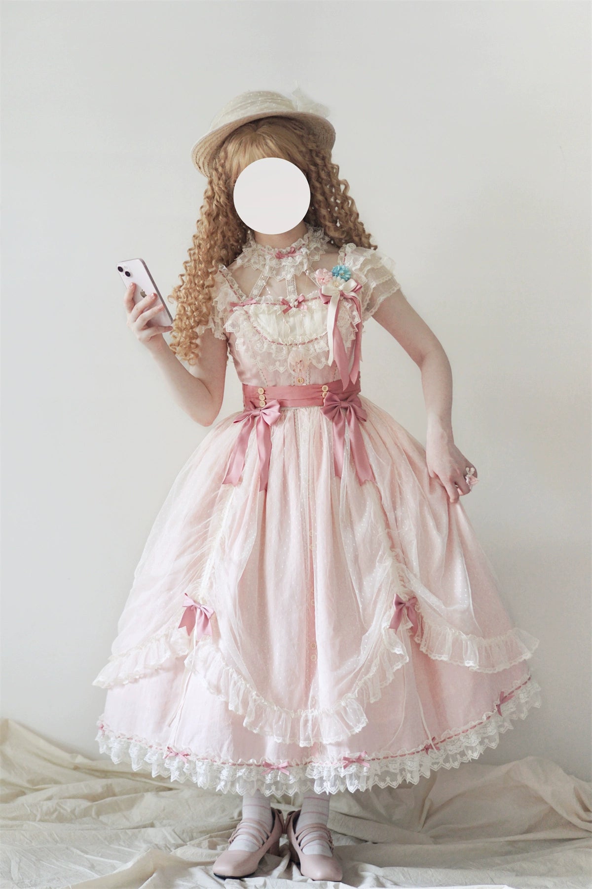 Uncle's Workshop - Fluttering Cherry Spring Strings - Cotton Sweet Lolita JSK Dress 42196:776730