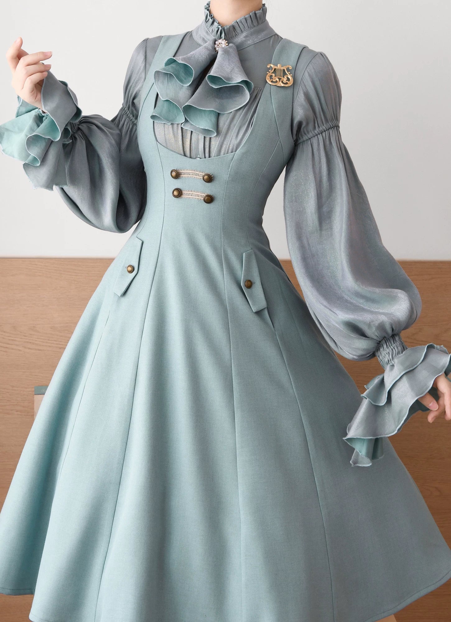 Moonlight in the Monastery - Classic Lolita Shirt, Detachable Jabot (L M S) 44846:825600