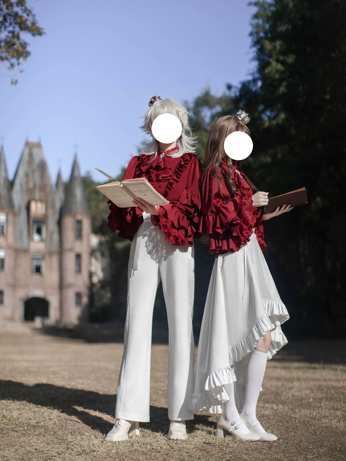 Every Page of The Poem - Night & Day Sonata - Ouji Lolita Princess Sleeve Shirt & Pants Set