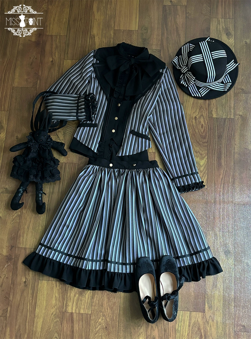 Miss Point - Classical Chocolate - Classic Lolita Jacket Elegant Striped Short Outwear 40812:676506