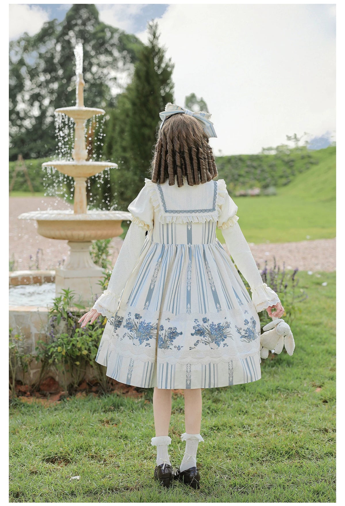 Iris - Classic Lolita JSK Dress Set, Iris Print and Embroidery 45997:871535