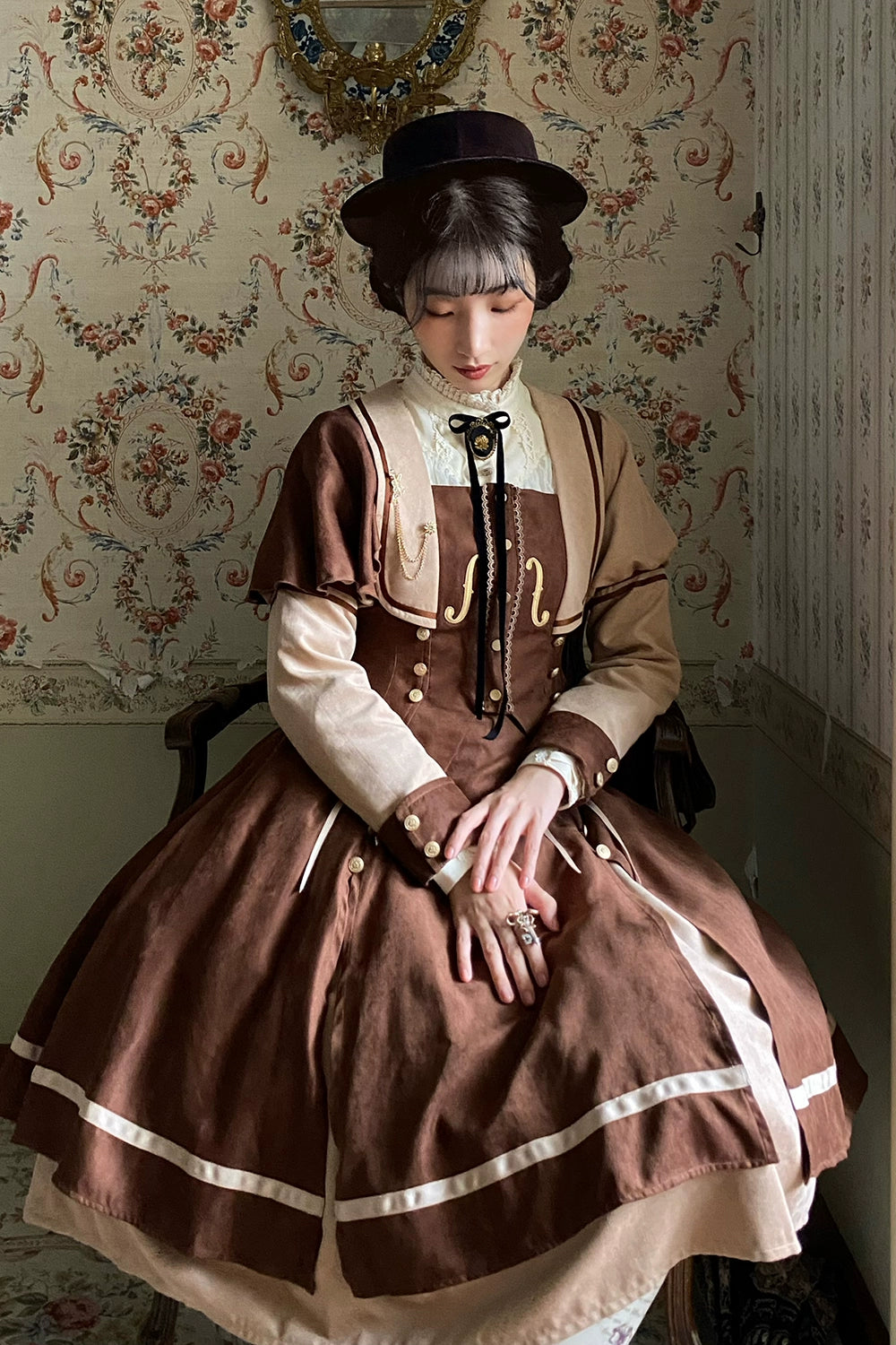 Miss Point~Golden Movement~Elegant Lolita Fishbone Skirt Customized 32242:381376