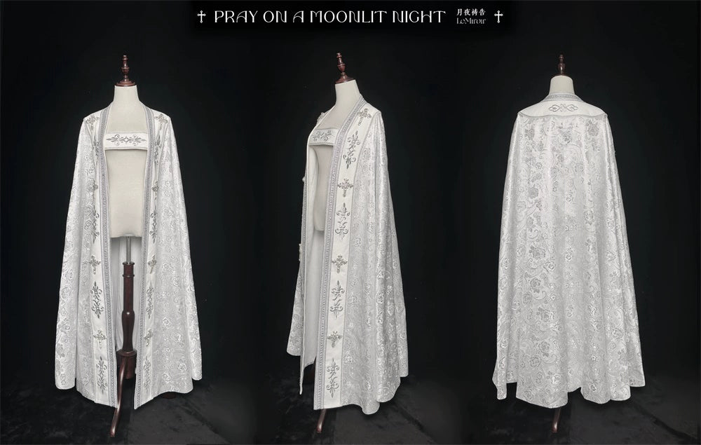 LeMiroir - Moonlit Prayer - Long Nun Lolita Bishop Cape, Cross Details (M XL) 43661:782501