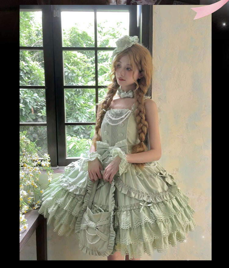Plum Tree - Pure Love Language - Sweet Lolita Pearl JSK Princess Sleeves Blouse